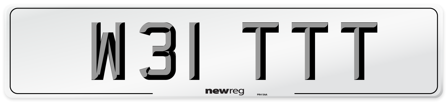 W31 TTT Number Plate from New Reg